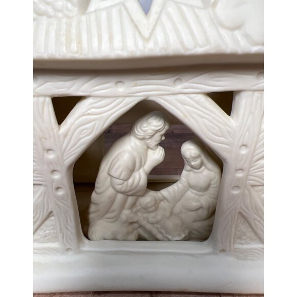 PARTYLITE O HOLY NIGHT TEALIGHT CANDLE HOLDER NATIVITY MARY JOSEPH JESUS - Picture 2 of 8